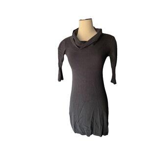 Derek Heart Women's Cowlneck Sweater Dress -gray- Junior Small Very Stretch
